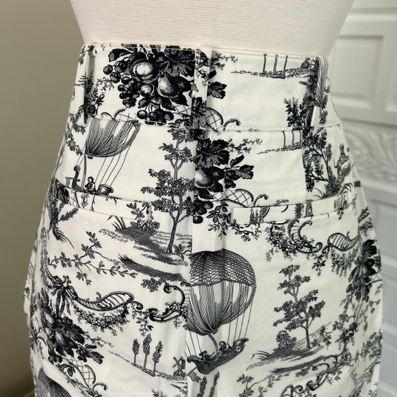 The essential slim by Anthropologie toile print black and white trousers pants - Picture 5 of 7